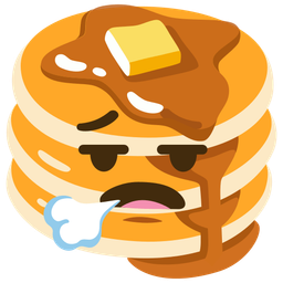 pancakes and face exhaling