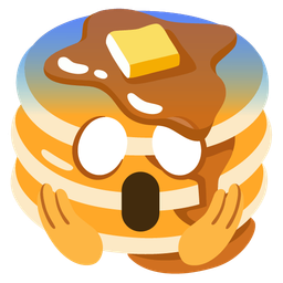 pancakes and face screaming in fear