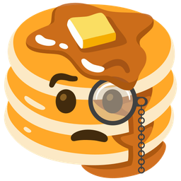 pancakes and face with monocle