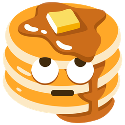 pancakes and face with rolling eyes