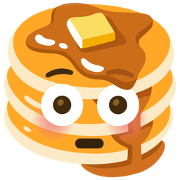 pancakes and flushed face