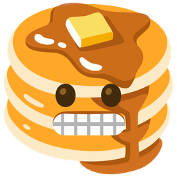 pancakes and grimacing face