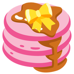 pancakes and heart with ribbon