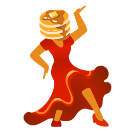 pancakes and high-heeled shoe