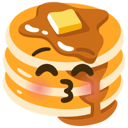 Pancakes and Kissing face with closed eyes
