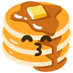 Pancakes and Kissing face with smiling eyes