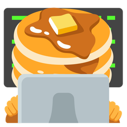 pancakes and laptop