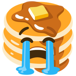 pancakes and loudly crying face
