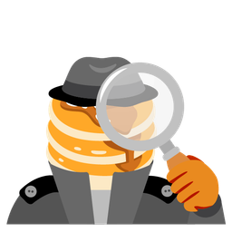 pancakes and magnifying glass tilted right