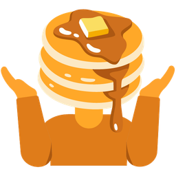 pancakes and person shrugging