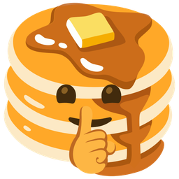 pancakes and shushing face