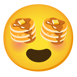 Pancakes and Smiling face with heart-eyes