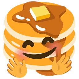 Pancakes and Smiling face with open hands