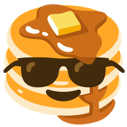 pancakes and smiling face with sunglasses