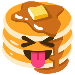 Pancakes and Squinting face with tongue