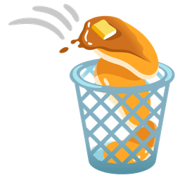 pancakes and wastebasket