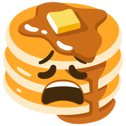 pancakes and weary face