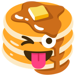 Pancakes and Winking face with tongue