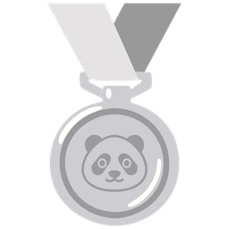 panda and 2nd place medal