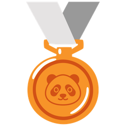 panda and 3rd place medal