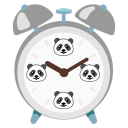 panda and alarm clock