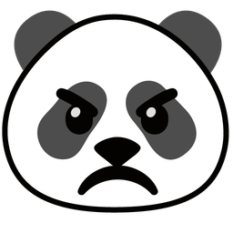 panda and angry face