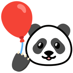 panda and balloon