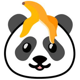 panda and banana