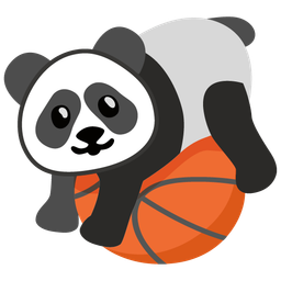 panda and basketball