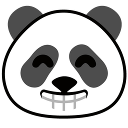 Panda and Beaming face with smiling eyes