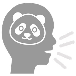 panda and busts in silhouette