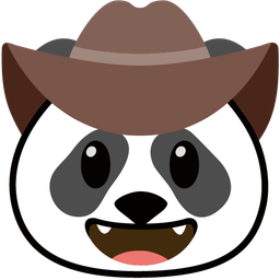 panda and cowboy hat face