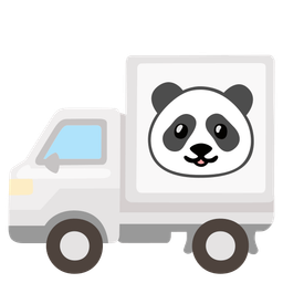 panda and delivery truck