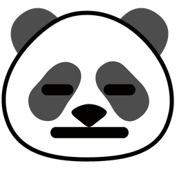 panda and expressionless face
