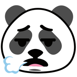 panda and face exhaling
