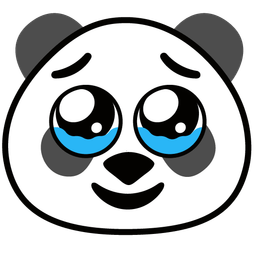 panda and face holding back tears
