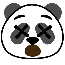 panda and face with crossed-out eyes