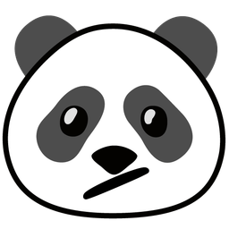 panda and face with diagonal mouth