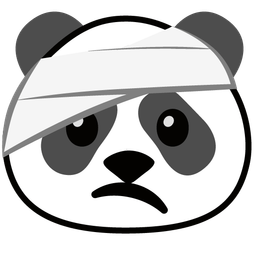 panda and face with head-bandage