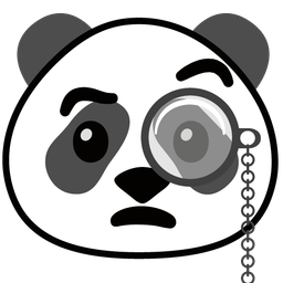 panda and face with monocle