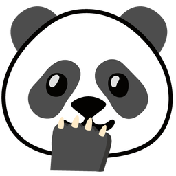 panda and face with open eyes and hand over mouth