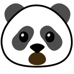 panda and face with open mouth