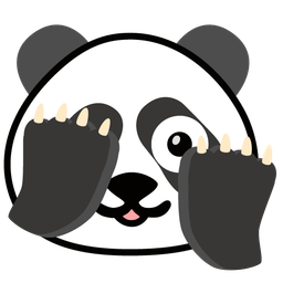 panda and face with peeking eye