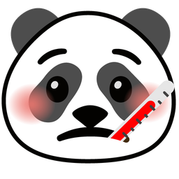 panda and face with thermometer