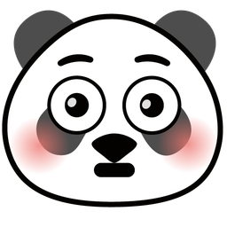 panda and flushed face