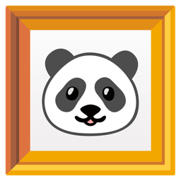 panda and framed picture