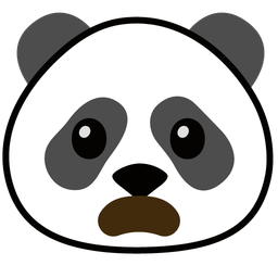 panda and frowning face with open mouth