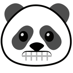 panda and grimacing face