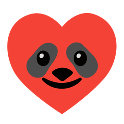panda and heart suit