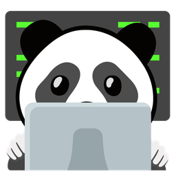 panda and laptop